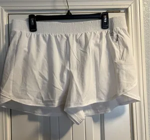 Calia Running Shorts Women Large White Smocked Waist‎ Zipper Pocket Activewear thumbnail 1
