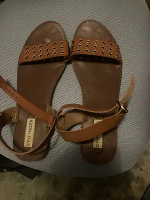 Steve Madden Tan Brown Grommet Ankle-Strap Sandals thumbnail 2