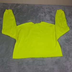 Doja Cat Cropped Graphic Pullover Sweatshirt Highlighter‎ Yellow Women Sz M NWOT thumbnail 4