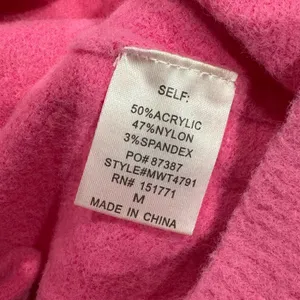 Le Lis Comfortable Fuzzy Sweater with Back Ruching Pink Women’s Medium thumbnail 4