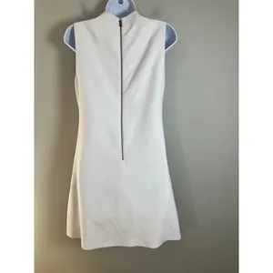 Alice + Olivia White High Neck Sleeveless Mini Shift Dress Size 2 thumbnail 3