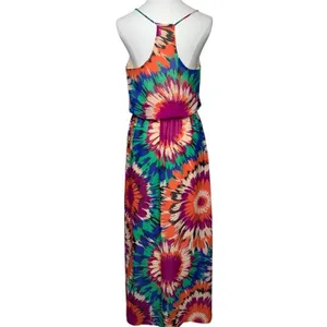 Newbury Kustom Maxi Dress Womens Small‎ Multi Color Floral Racerback D711401 USA thumbnail 8