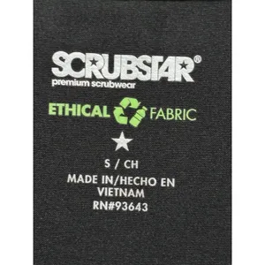 Scrubstar Scrub Top Size Small V Neck Pockets Black/Neon Green‎ Medical Nurse thumbnail 2