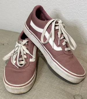 Vans Mauve and White Low-Top Sneakers 8.5 thumbnail 1