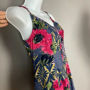 Abercrombie &‎ Fitch Dress Mini Lace-Up Back Floral Graphic Pattern Button-Up XS thumbnail 10