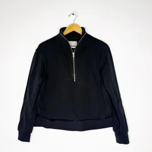 Everlane Track Half-Zip Pullover Organic Cotton Black Size Small thumbnail 2