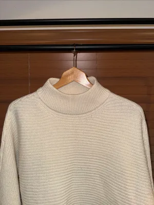 Gianni Bini Cropped Cream Mock Neck Women's Sweater thumbnail 2