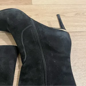 Coach Roma Black Tall Suede Heeled Knee High Boot Leather Size 10 thumbnail 5