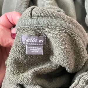 AERIE Women's Green Cropped Hooded Sweatshirt Medium‎ | GUC thumbnail 5