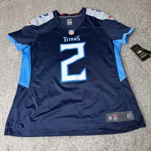 Nike Tennessee Titans NFL Jersey Navy Blue Women Large Loose Fit On Field New thumbnail 1