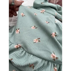 NEW Jessica Simpson Floral Tiered Dress Sage Green SMALL Shorts Sleeve feminine thumbnail 6