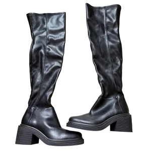 Franco Sarto Kelly Black Over The Knee Boots Square Toe Block Heel Size 6M thumbnail 2