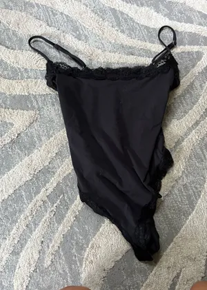 Suuksess black lace trim thong bodysuit XS thumbnail 1