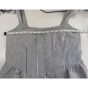 WAYF‎ Striped Peplum Camisole Top Black White Linen Blend Button Front Large NWT thumbnail 9