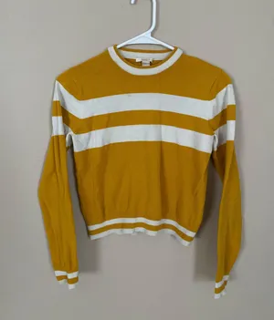 Forever 21 Yellow Striped Sweater thumbnail 1