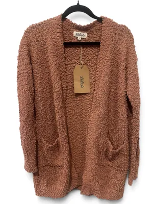 S Listicle Chunky Open-Front Cardigan in Dusty Rose thumbnail 2