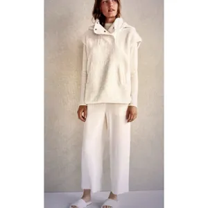 HAVEN Well Within Talbots Size XL IVORY SHERPA HOODED VEST Sleeveless Winter thumbnail 10