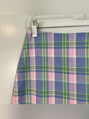 Sunday Best Aritzia Tatiana PInk/Purple/Green Plaid Mini Skirt Size 6 thumbnail 2
