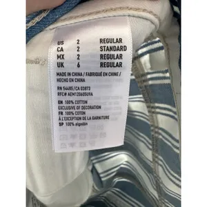 American Eagle Mom Jean Retro Indigo Stripe High Rise Denim Pants Size 2‎ NWT thumbnail 6