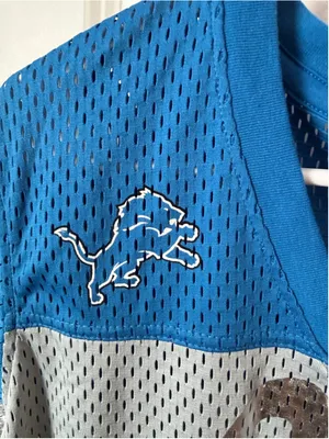 Women's NFL Detroit Lions Jersey XL Grey Blue Mesh V-Neck thumbnail 4