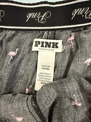 PINK Victoria's Secret Black Shorts with Pink Flamingo Print thumbnail 3