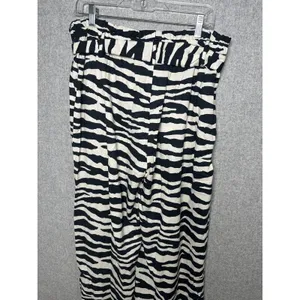 K. Jordan Large‎ Womens Pants Wide Leg Zebra Print Black White Loose Flowy thumbnail 14