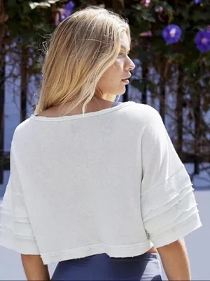 Free People Women's Green and Blue Crop-top thumbnail 3
