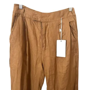 NEW NWT‎ STRAIT Voyage Wide Leg Linen Trouser Sugar Cane Small thumbnail 5