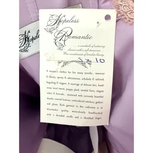 Vtg Hopeless Romantic Mauve Strapless Lace Rosette‎ Cocktail Dress 10 NEW Fairy thumbnail 7