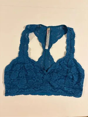 Intimately Free People Galloon Teal Blue Lace Racerback Bralette Size Medium thumbnail 3