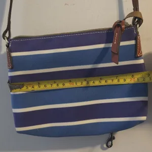 Dooney & Bourke Blue and Cream Striped Tote thumbnail 9