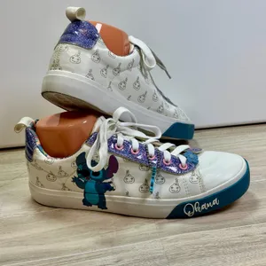 Disney Ground Up Lilo and Stitch Scrump Ohana White Glitter Sneakers Womens 9 thumbnail 3