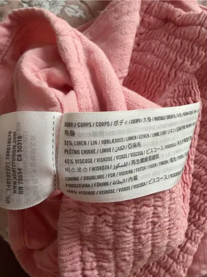Abercrombie & Fitch Baby Pink Linen Blend Corset Crop Top Medium thumbnail 5