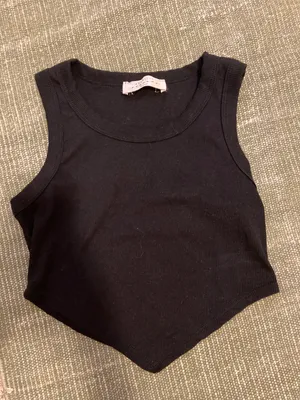 American Threads Black High Neck Crop Top thumbnail 1