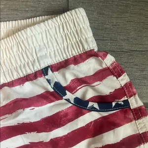 Raya Sun Athletic Shorts Red and White with Drawstring Waist thumbnail 4