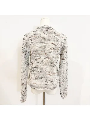 8 by Yoox Speckled Sweater Small Cozy Grandmacore Confetti Chunky Knit Retro Top thumbnail 5