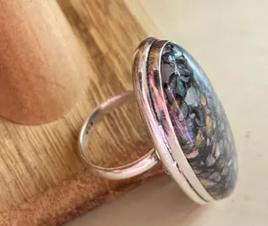 Sterling Silver Copper Ethiopian Opal  Ring Size 6 thumbnail 3