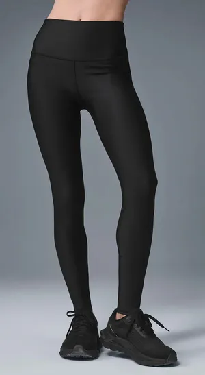 Alo Yoga Pull On High Waisted Airlift Workout 7/8 Leggings Pants Black Small thumbnail 1