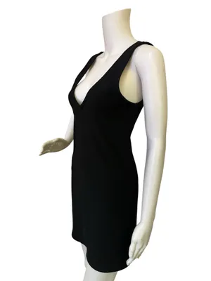 Wild Fable Classic Black V-Neck Sleeveless Dress thumbnail 2