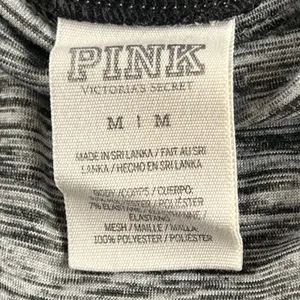 Victoria’s Secret PINK Women's Gray Marl Top Shirt Black Mesh Back Size M Medium thumbnail 3