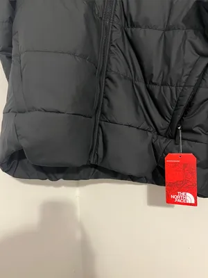 The North Face Black Quilted Puffer Jacket with white claw logo thumbnail 5