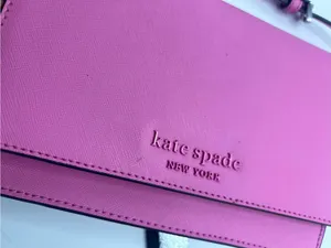 Kate Spade Cameron Small flap crossbody bag with chain strap bright peony pink thumbnail 9