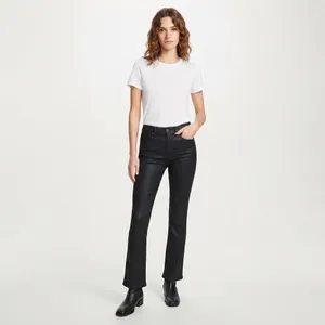 Sam Edelman Black Penny Bootcut Jeans NWT High Rise Coated Denim Size 27 thumbnail 15