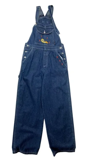 Tweety vintage women's medium Embroidered Denim Overalls thumbnail 1