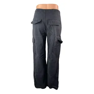 Zara Women's Black High Waisted Wide Leg Utility Cargo Trousers Pants Size 4 thumbnail 5