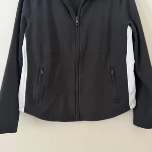 Lauren Ralph‎ Lauren Black & White Zip Up Jacket Sporty Color Block Size XL thumbnail 12