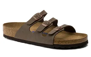 Birkenstock Florida Soft Footbed Sandals Three Straps Slip On Leather Brown 9 thumbnail 1