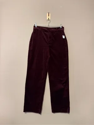 GAP Velvet High Rise Straight Leg Pants Red Noir Size 4 NWT thumbnail 3