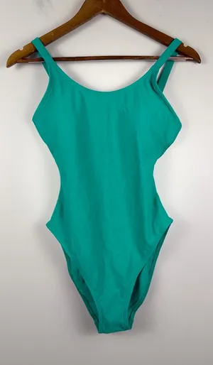 Fair Harbor Green Blue One piece swimsuit size small thumbnail 1
