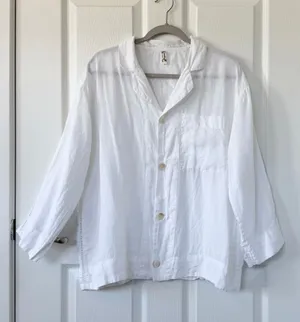 Intimately by Free People Linen Button Down Shirt with Mother of Pearl Buttons thumbnail 1